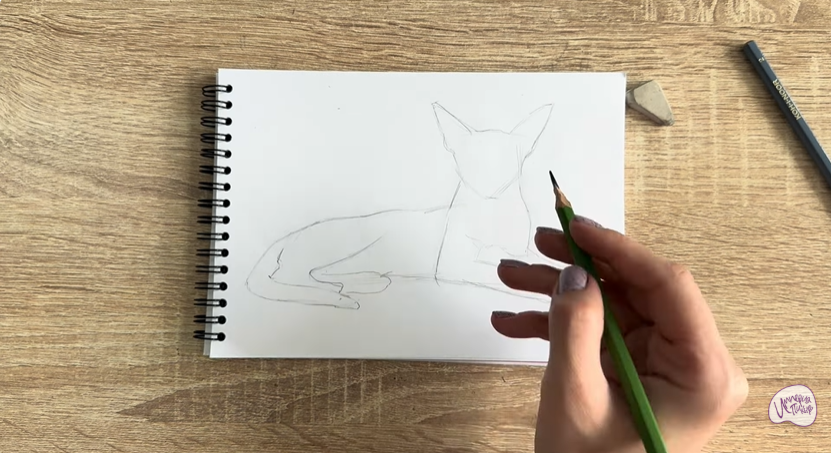 Рисуем Ориентальная кошка