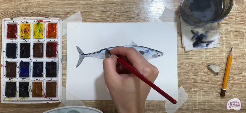 Рисуем Скумбрия