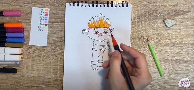 Рисуем Рей из "Монсики"