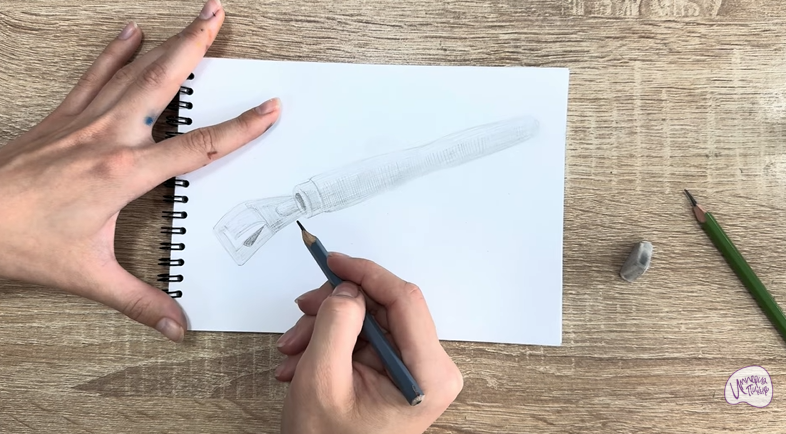 Рисуем Ручка-держатель для сковороды