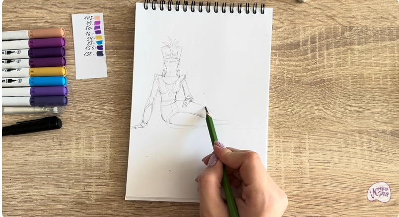 Рисуем Шамаханская Царица из "Три богатыря"