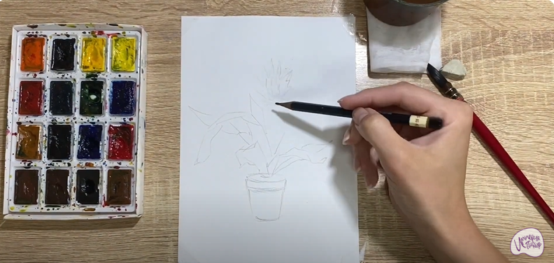 Рисуем Цветок "Эхмея"