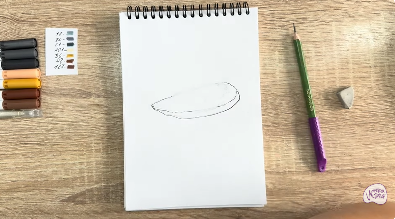 Рисуем Бутерброд с черной икрой