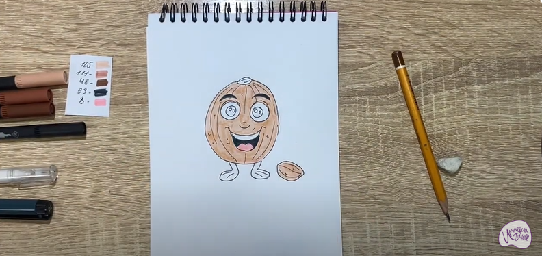 Рисуем Кавайный орех