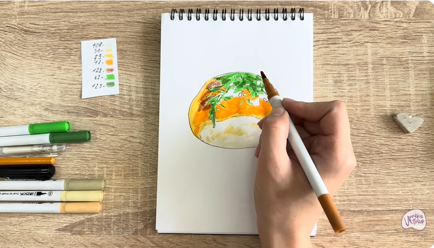 Рисуем Пампушка с чесноком