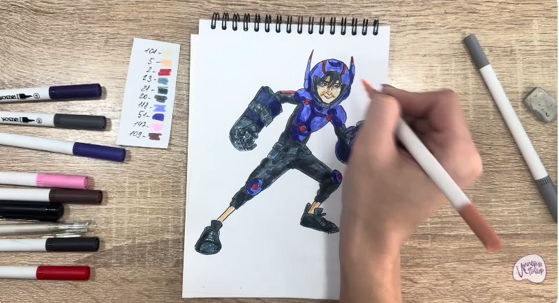 Рисуем Хиро Хамада из "Город Героев"