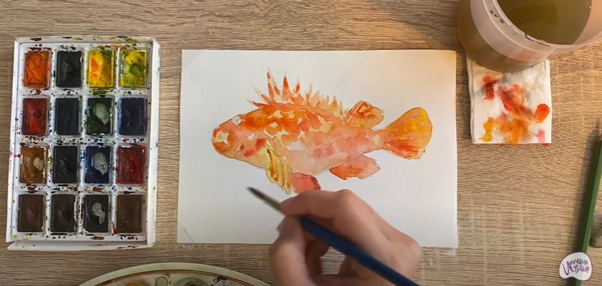 Рисуем Рыба-скорпион