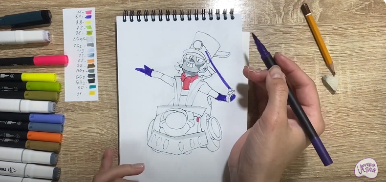 Рисуем Чак из Brawl Stars