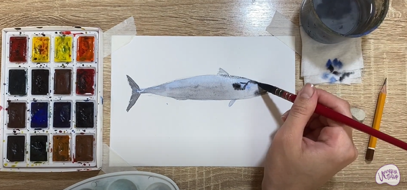 Рисуем Скумбрия