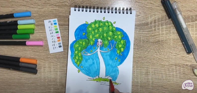 Рисуем Берёза из сказки