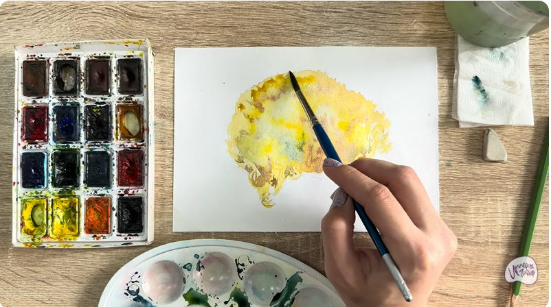 Рисуем Рамария жёлтая