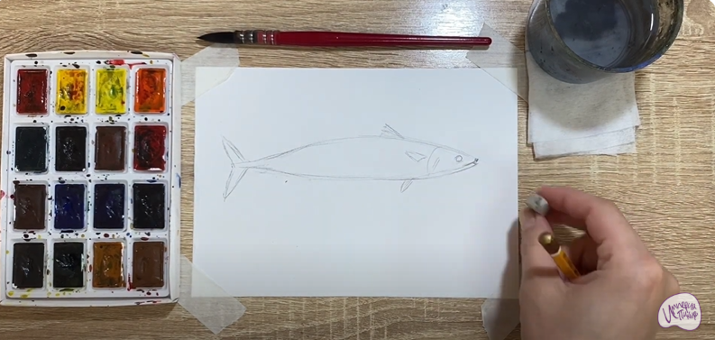 Рисуем Скумбрия