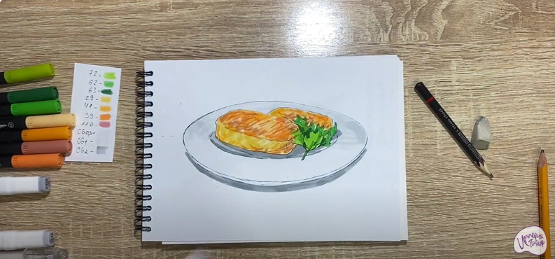 Рисуем Картофельные зразы