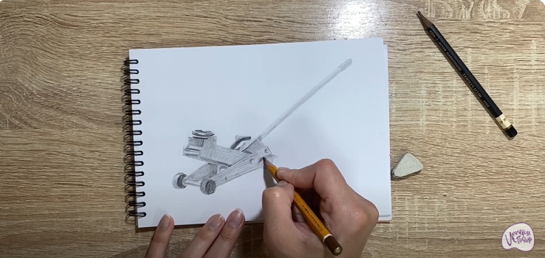 Рисуем Подкатной домкрат