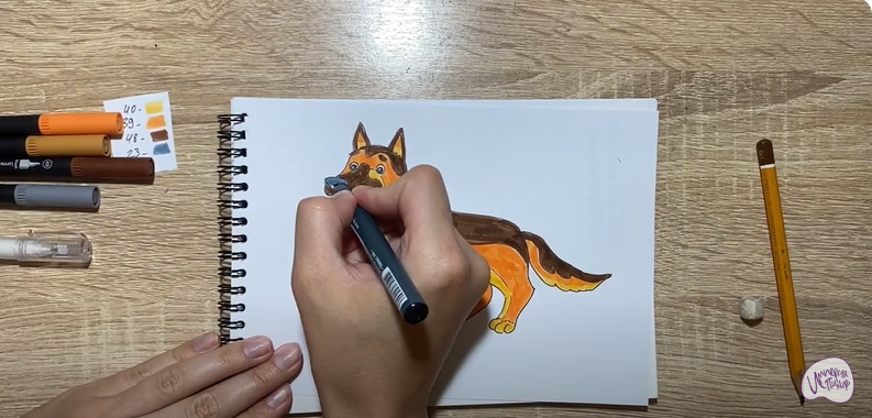 Рисуем Мультяшная овчарка