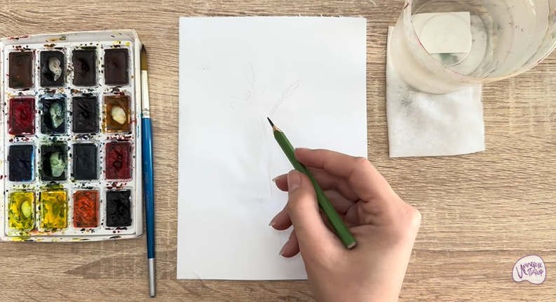 Рисуем Ясколка длинноволосая