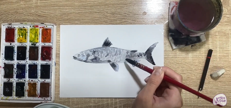 Рисуем Байкальский омуль