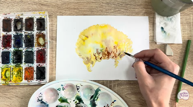 Рисуем Рамария жёлтая