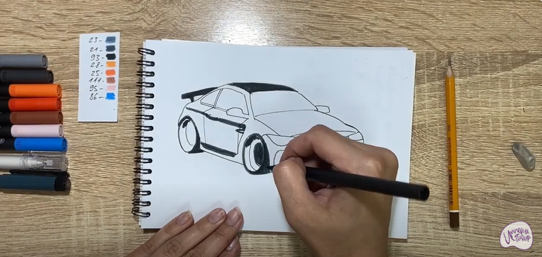 Рисуем Машина марки "БМВ"