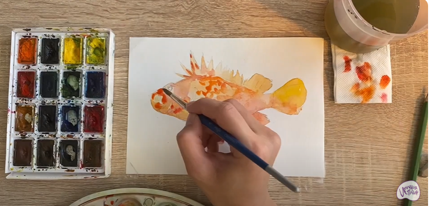 Рисуем Рыба-скорпион