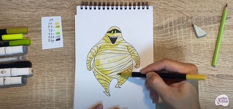 Рисуем Мюррей из "Монстры на каникулах"