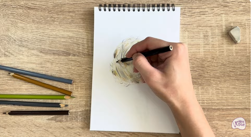 Рисуем Уснея бородатая