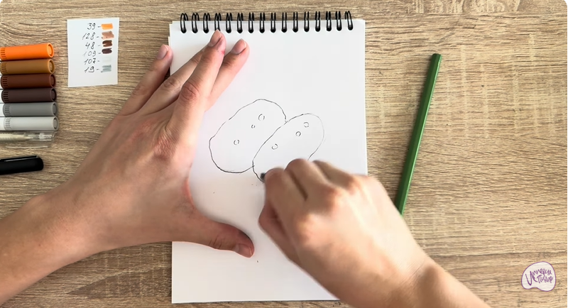 Рисуем Пирожное Картошка