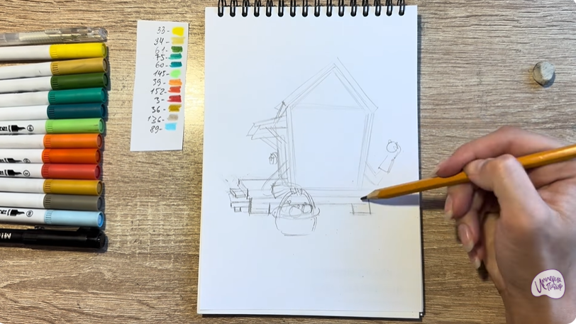 Рисуем Вася из мультфильма  "Домики"
