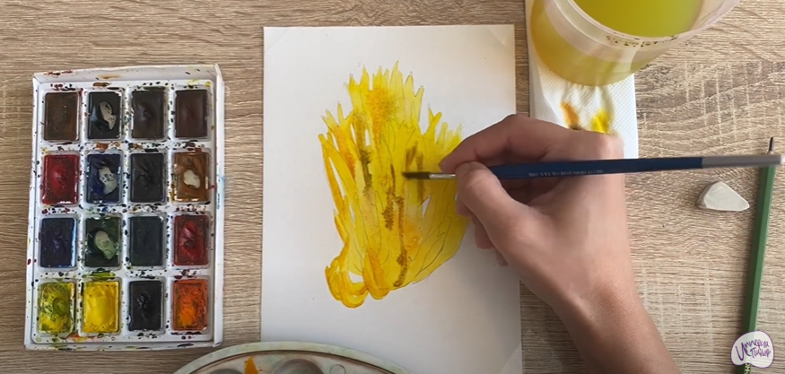 Рисуем Рогатик жёлтый