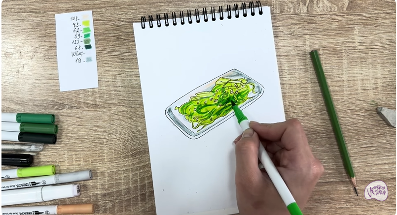 Рисуем Салат "чука"