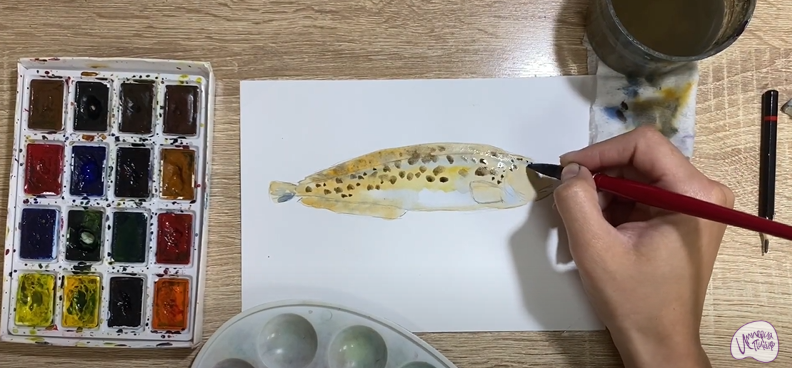 Рисуем Зубатка пёстрая