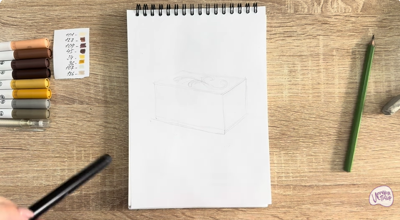 Рисуем Пирожное "Птичье Молоко"