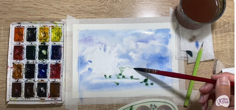 Рисуем Кочка на болоте