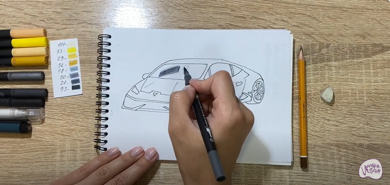 Рисуем Машина марки "Lamborghini"