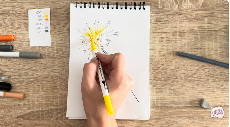 Рисуем Бенгальский огонь