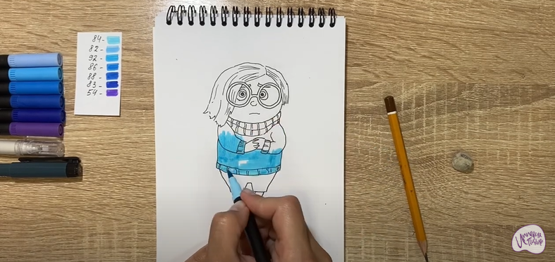 Рисуем Печаль из "Головоломки 2"