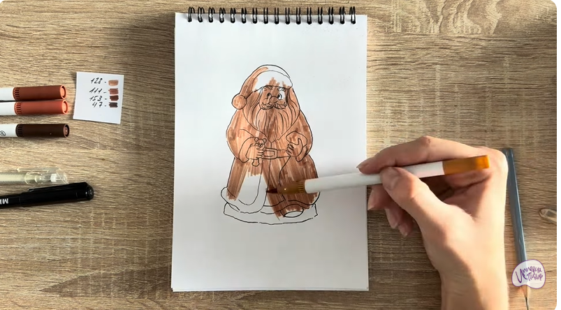 Рисуем Шоколадный Дед Мороз