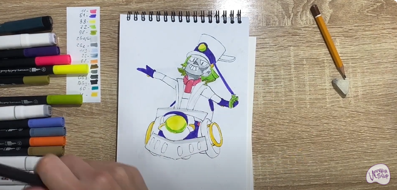 Рисуем Чак из Brawl Stars