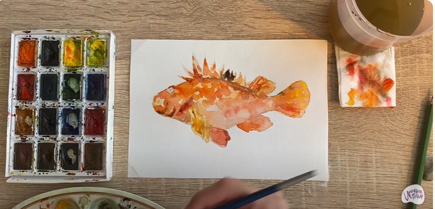 Рисуем Рыба-скорпион