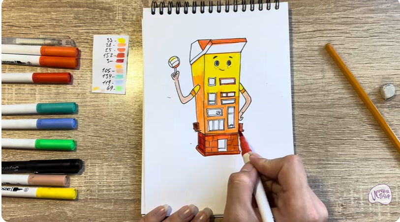 Рисуем Петя из мультфильма  "Домики"