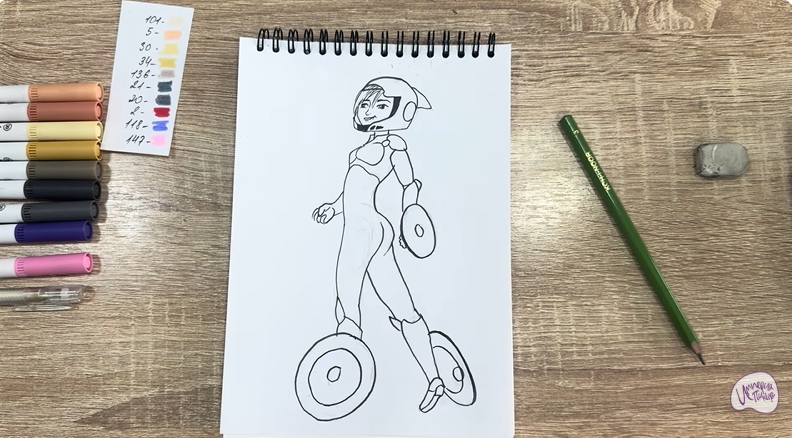 Рисуем ГоГо Томаго из "Город героев"