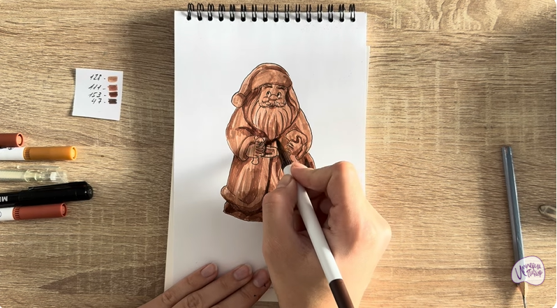 Рисуем Шоколадный Дед Мороз