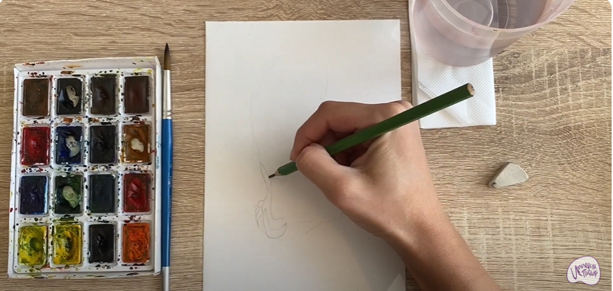 Рисуем Рогатик жёлтый