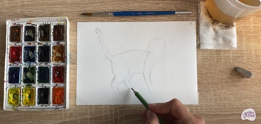 Рисуем Бенгальская кошка