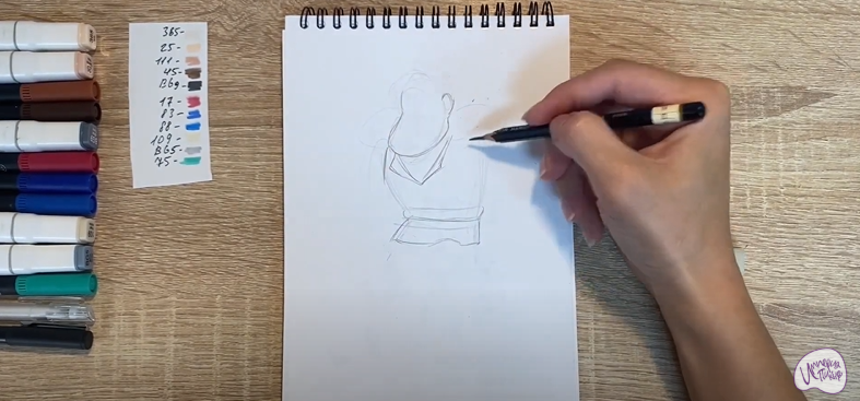 Рисуем Косолапый из мультфильма "Маракуда"