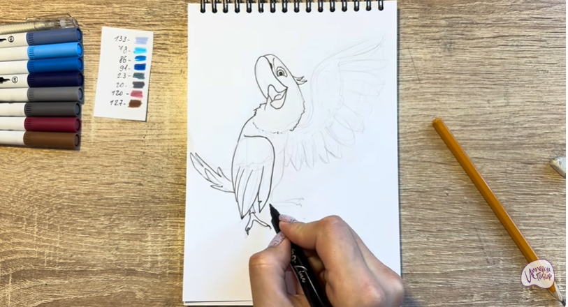 Рисуем Голубчик из "Рио" 