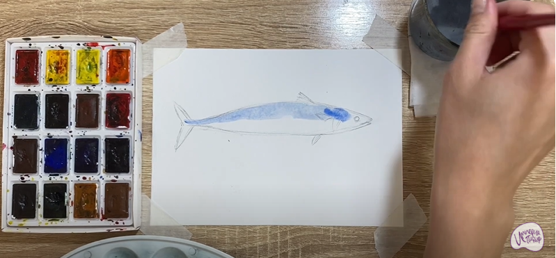 Рисуем Скумбрия