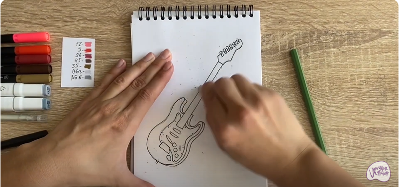 Рисуем Электрогитара