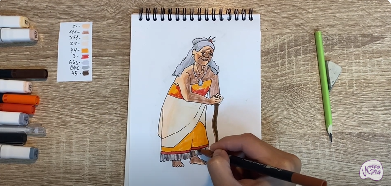 Рисуем Тала из "Моана"