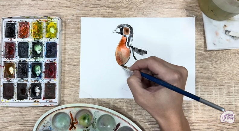 Рисуем Краснозобая казарка